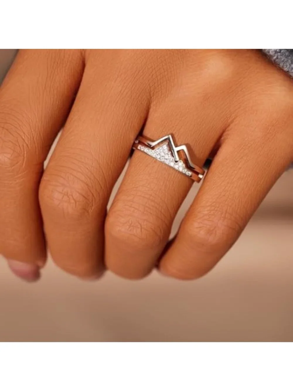 Sterling Silver Mountain Ring for Women, Western Style Faith Statement Jewelry